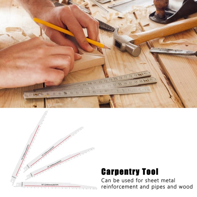 240 Mm Multifunktions-säbelsägeblatt, 5 Zähne Pro Zoll, Für Holzbearbeitung (4er-pack).
