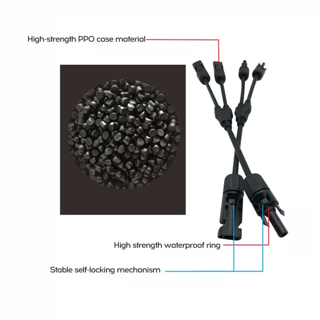 Y-förmiger Photovoltaik-verbinder, 3-wege-adapter Für 2 Solarmodule, Drahtverbinder