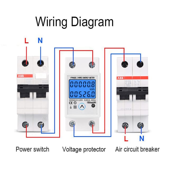 Einphasiger, Hintergrundbeleuchteter Multifunktions-energiezähler, 110 V, 60 Hz, Dds6619-526l-1, Rückstellbar, Mit Temporärer Stromabschaltung Und Nullstellfunktion.