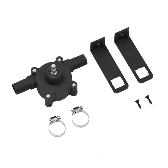 Miniatur-selbstansaugpumpe Für Elektrische Bohrmaschinen, Ölpumpen, Wasserpumpen, Aquarienwasserpumpen, Dieselpumpen Mit 2 Schlauchschellen + 2 Stativen (schwarz)