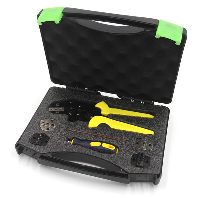 Premium 5-in-1 Crimpzangen-set, Mehrloch-einsätze, Ratschen-klemmenblockzange Für Verschiedene Größen, Handschonende Klemmenblock-verdrahtungszange Jx-ds5