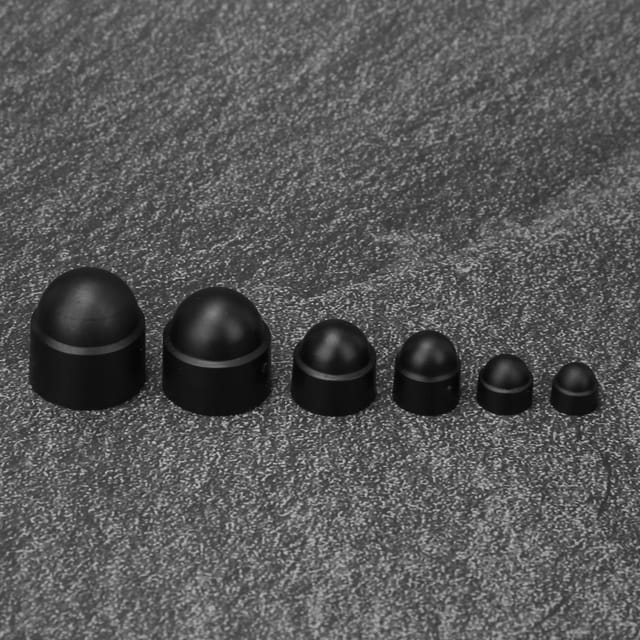 145 Sechskantmutterkappen, Schutzkappen In Einer Box, Kappen Für M4-m12-schrauben, 145 Stück/box, Schwarze Kappen