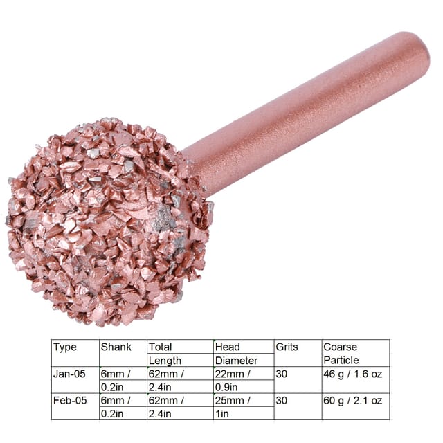 Wolframkarbid-kugelschleifkopf 8005-01, Typ 622