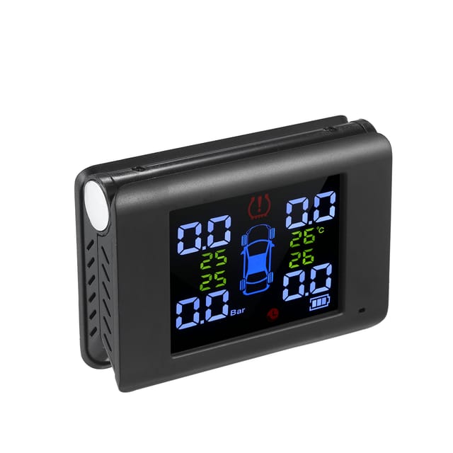 Externes Reifendruckkontrollsystem (tpms) Mit Doppelfunktion, Großem Hochauflösendem Display Und Solarbetriebenem Display.