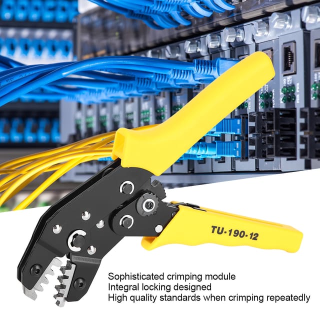 Hochwertige Crimpzange Tu-190-12, Ratschentyp, 18-28 Awg, 0,08-0,5/0,25/0,5/1,0 Mm²