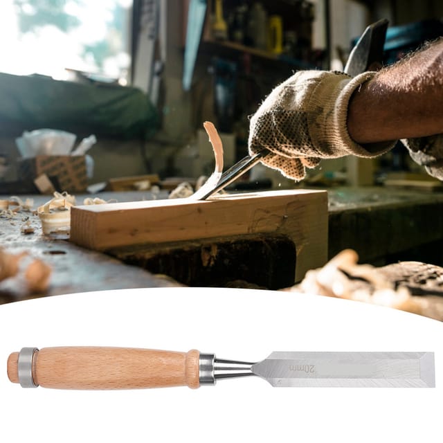 Flachmeißel Mit Holzgriff, 20 Mm Cr-v-stahl, Holzbearbeitungswerkzeug