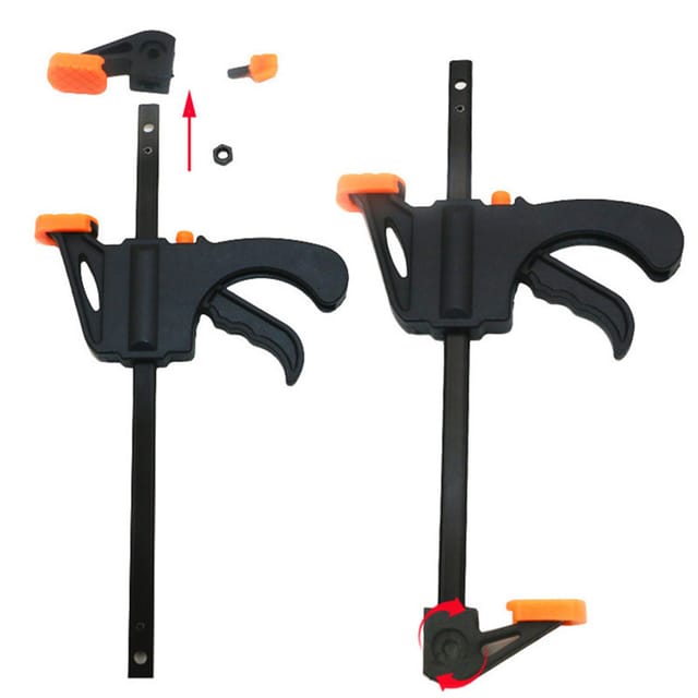 Robuste Und Praktische 4/6/8-zoll-schnellspannklemmen Aus Nylon Für Die Holzbearbeitung, Mit Befestigungsclips Und Einzeln Verpackten 4-zoll-klemmen.