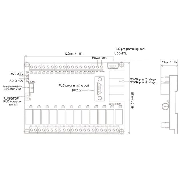 Fx1n-32mr Speicherprogrammierbare Steuerung, 32mr Relaisausgang, Timermodul, Mit Analogem Netzteil Dc10-28