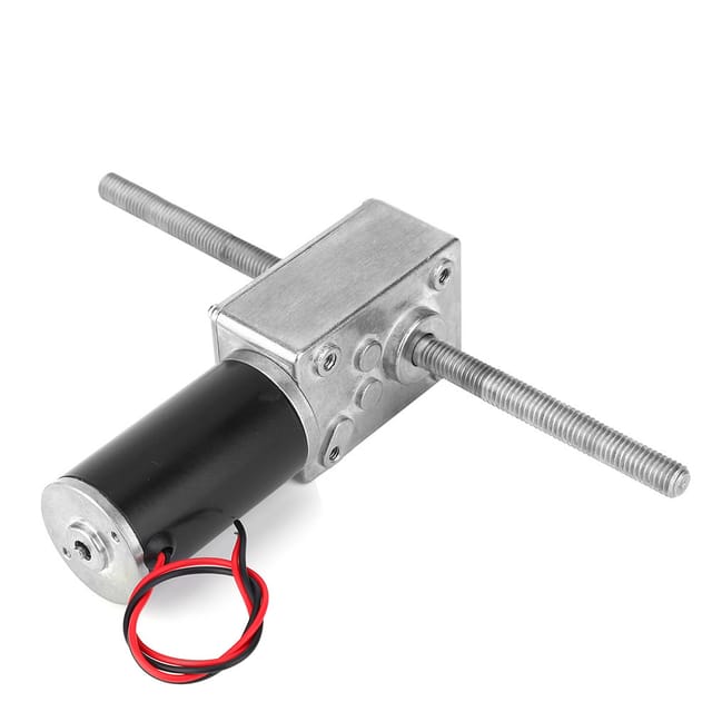 M8 Schneckengetriebemotor Mit Doppelter Abtriebswelle, 2450 Motor, Flanschlos, Zwei Positive Zähne, Untersetzungsverhältnis 670.