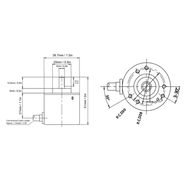 Dc5-24v400b Hohlwellen-encoder