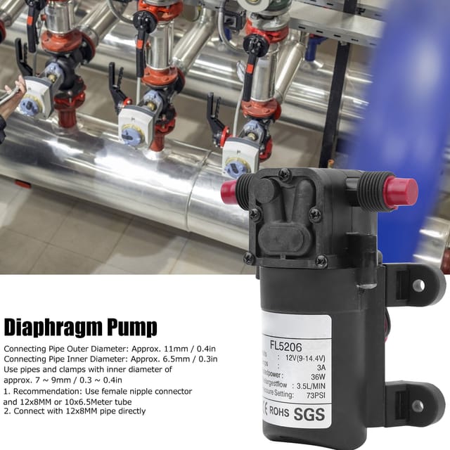 12v Dc 36w 73psi 3,5l/min G1/2" Miniatur-membranwasserpumpe