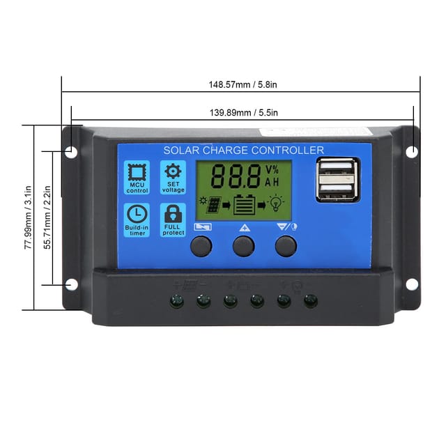 12v/24v 30a Solarmodul-laderegler Mit Zwei Usb-ausgängen