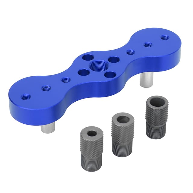 Gerade Bohrschablone Für Holzbearbeitung (6, 8 Und 10 Mm), Aus Aluminiumlegierung, Für Holzdübel. Heimwerker-bohrwerkzeug (blau).