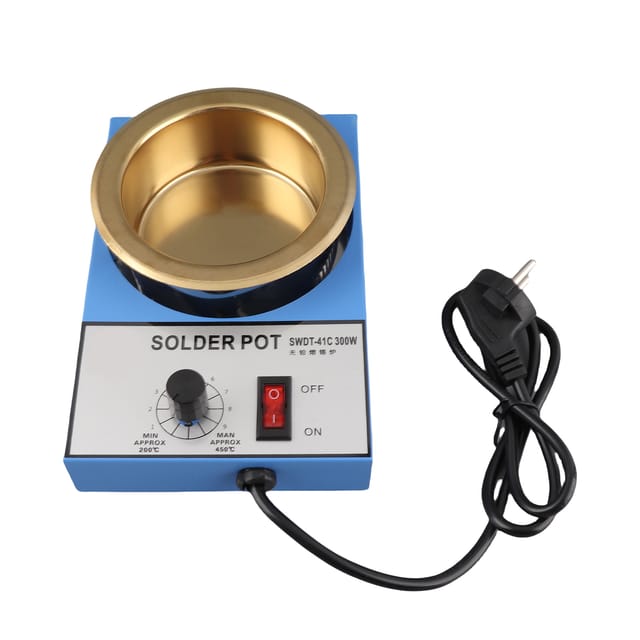 Bleifreier Löttopf, 300 W, 220 V, 100 Mm, 1200 G, Titanbeschichteter Edelstahl, Kleiner Tauchlöttopf, Temperaturregulierbarer Löttopf, Großer Löttopf Nach Europäischer Norm Swdt-41c