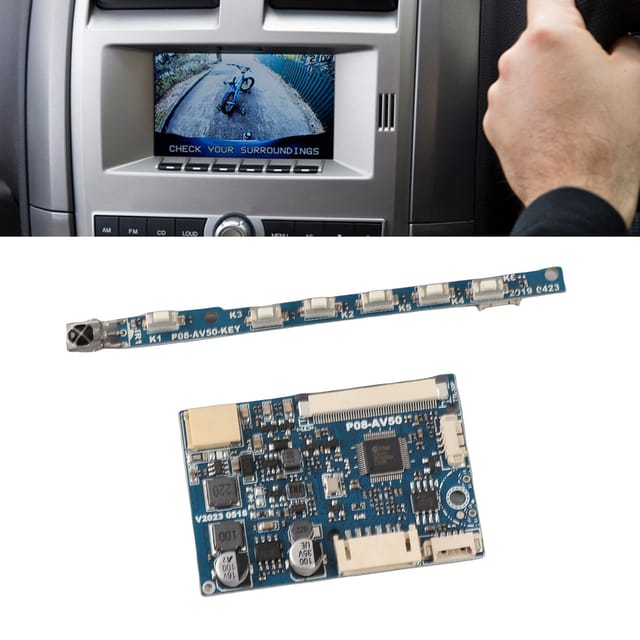 Eine Einzelne 50-polige Av-treiberplatine Kann 7-, 9- Und 10,1-zoll-lcd-bildschirme Mit Zwei Av-signaleingängen Ansteuern.