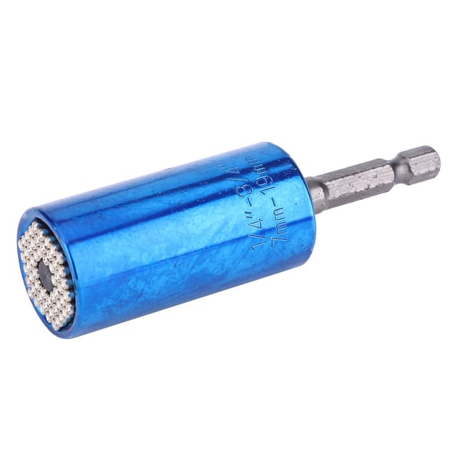 Multifunktionssteckdose Für Elektrische Bohrmaschinen 7–19 Mm + 3/8"-anschlussstange, Blau
