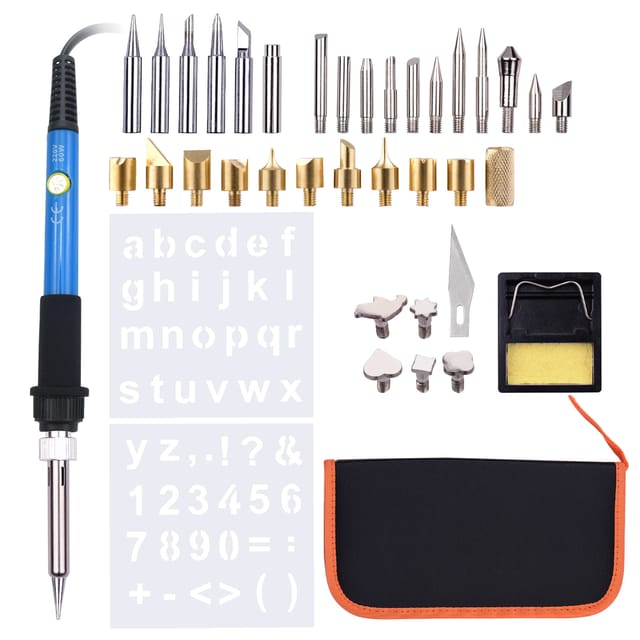 39-teiliges Lötkolben-set Mit Einstellbarer Temperatur, Brennkolben, Brenngerät, Gravurlötkolben, Brennstift, Wärmeübertragungsstift, Einstellbar Von 200 Bis 450 °c, Europäischer Standard 220 V