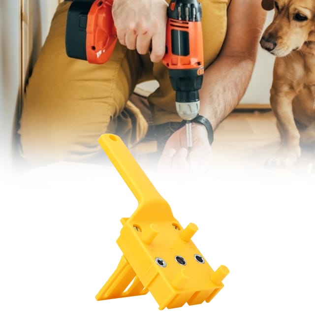 Bohr- Und Positionierwerkzeug Für Holzbretter, Gerader Bohrer, Gelb