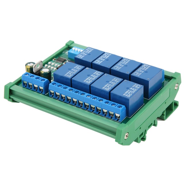 R4d8a08-r Sps-erweiterungskarte Mit 8-kanal-12v-rs485-relais, Modbus-rtu-protokoll Und Din-schienengehäuse