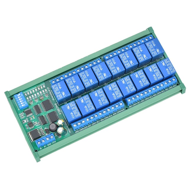 R4d3b16-r Sps-erweiterungskarte Mit 16-kanal-12v-rs485-relais, Modbus-rtu-protokoll Und Din-schienengehäuse