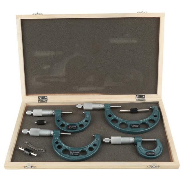 4-mikrometer-außenmessset 0-100 Mm, Exklusiv Für Überseelager.
