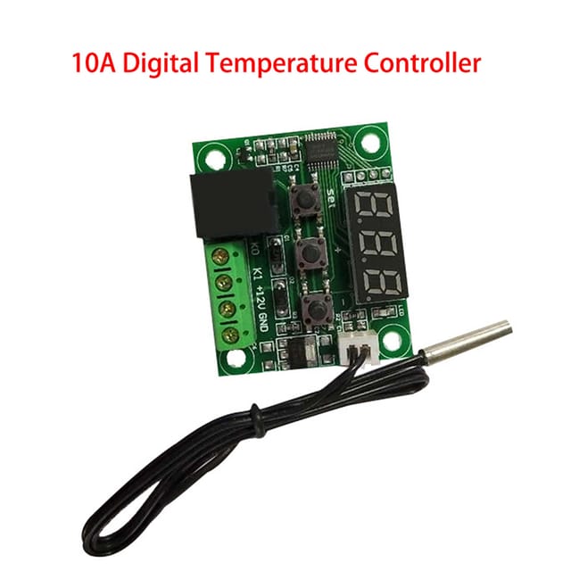 Digitaler Temperaturregler W1209, Hochpräziser Temperaturregler, Temperaturschalter, Miniatur-temperaturreglerplatine, 12 V, 10 A, Rote Kontrollleuchte