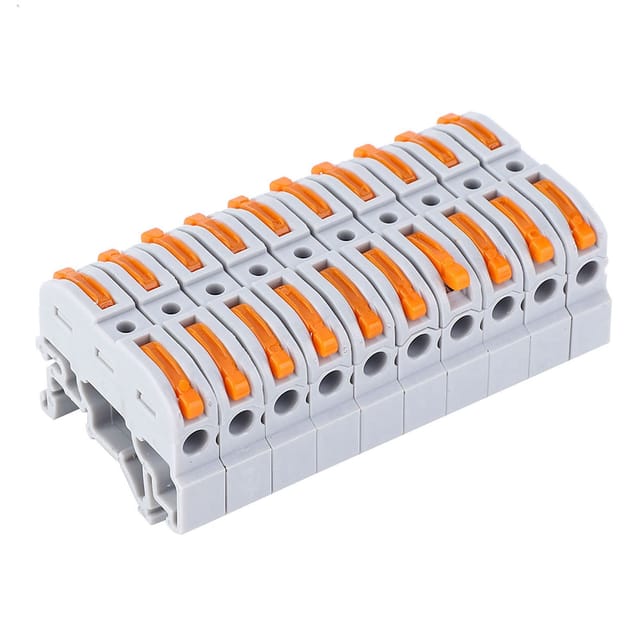 Spl-1 Pct-211 Schraubenlose Druckknopf-klemmenleiste, Schnellanschluss Für Kabel Von 0,2 Bis 4 Mm², Hellgrau Pct-211