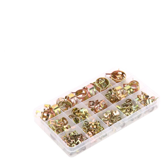 Schachtel Mit 115 Farbigen, Verzinkten Gummibändern, Von 6 Bis 22 Mm