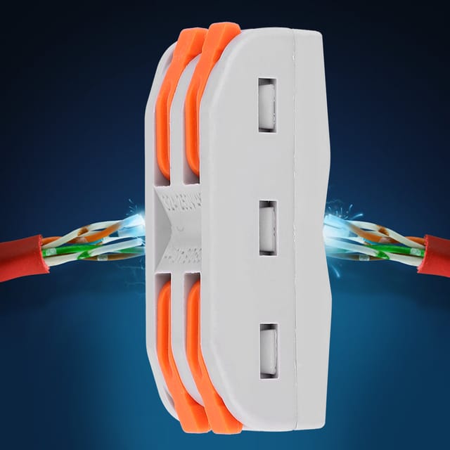 Packung Mit 50 Orangefarbenen Pct-2-2 Schnellanschlussklemmen Für Flexible/starre Kabel, Querschnitt 11 Bis 28 Awg.