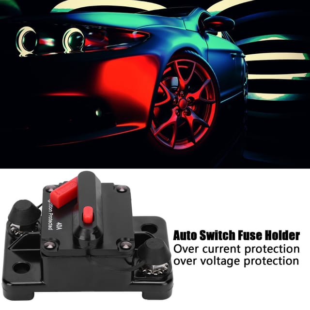 Roter, Selbstrückstellender Kfz-sicherungshalter, Rückstellbarer Schutzschalter, Automatischer Schaltsicherungshalter, Dc 12–42 V, 40 A