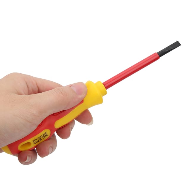 Set Aus 9 Hochspannungsisolierten Schraubendrehern, Geeignet Für Eine Spannung Von 500 V, Mit Ratsche Und Schraubendreherbits.