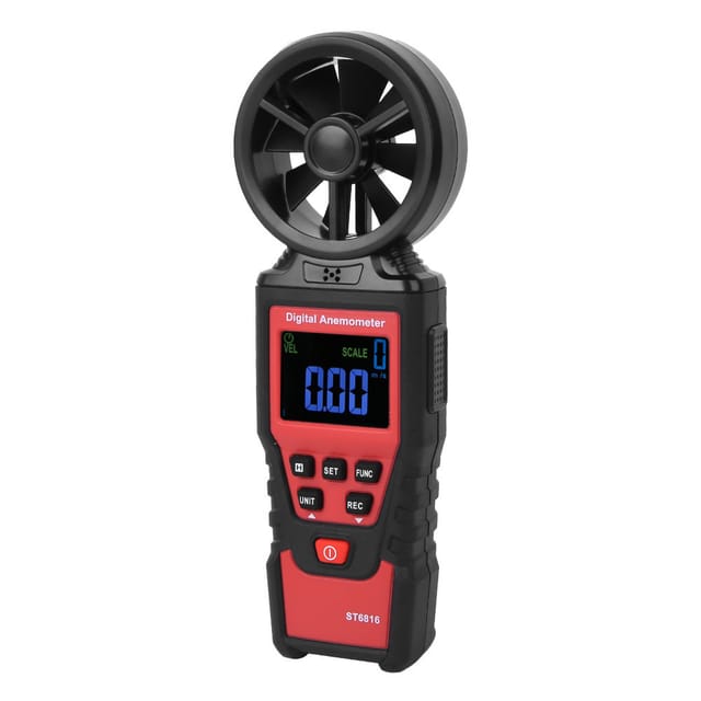 Digitales Anemometer St6816, Thermometer, Windgeschwindigkeitsmessgerät, Luftstromsensor, Batterielos