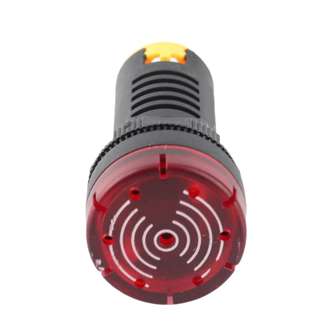 Berm® Ad16-22sm 22mm Durchmesser Intermittierender Summer Mit Rotem Blinkalarm Ac/dc 24v, Verkauft In Kartons Mit 10 Stück.