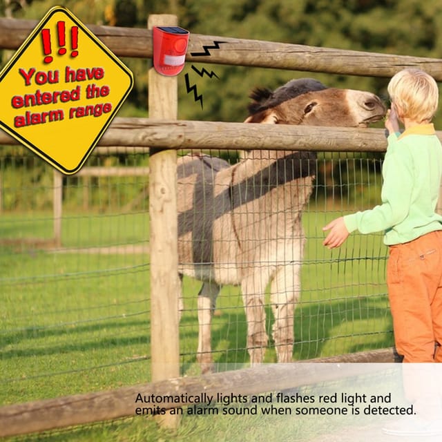 N911 Solar-alarmlampe, Solar-diebstahlschutzlampe Für Landwirtschaftliche Betriebe, Solarbetriebene Akustische Und Optische Alarmlampe Mit Personenerkennung.