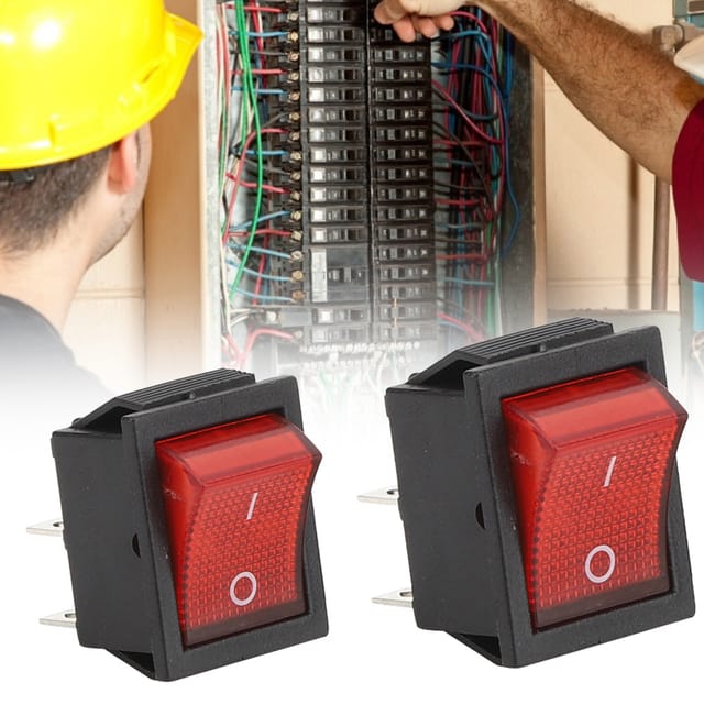 Kcd4 Wippschalter, 4-poliger Wippschalter Mit Kontrollleuchte, 16 A 250 V, 31 X 25 Mm, Verkauft In 5er-packs.