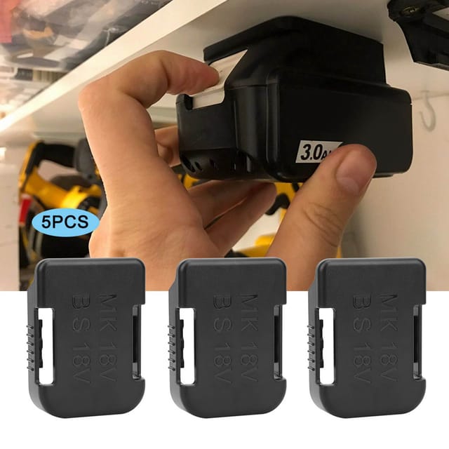 Wird In 5er-packs Zur Verwendung Mit Makita/bosch 18v Lithium-akku-aufbewahrungsgestellen, Regalhalterungen, Gürtelschlitzen Und Anderen Befestigungselementen (schwarz) Verkauft.