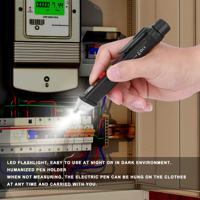 Vd410a Berührungsloser Digitaler Spannungsprüfer, 12v-1000v Ac Induktiver Tester Mit Taschenlampe