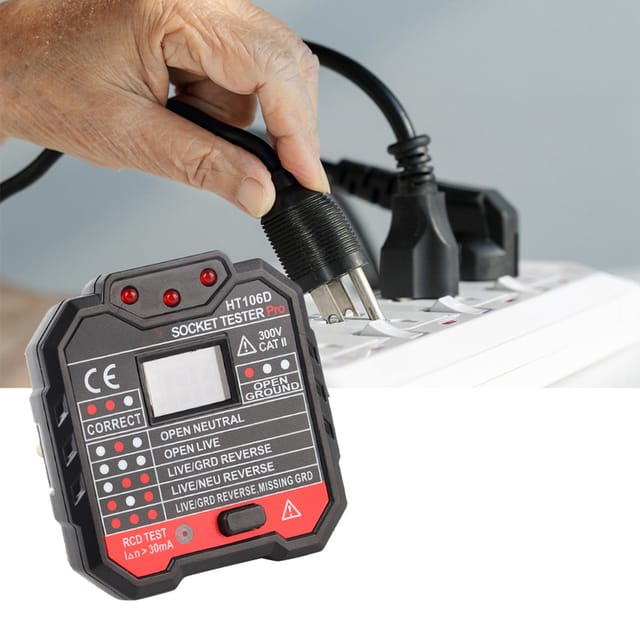 Ht106d Steckdosentester, Elektrischer Steckdosentester, Spannungsprüfer, Steckdosenprüfer, Europäischer Standard Ac48250v