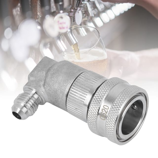 Kugelhahn Aus Edelstahl Für Bierfässer Mit Schnellanschluss, 1/4"-mfl-gewinde, Schwarzer Flüssigkeitsring