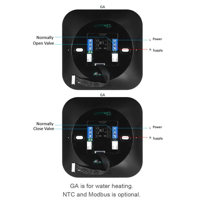 Programmierbarer Thermostat 95-240 V, Wandthermostat Für Warmwasserbereitung Mit Hintergrundbeleuchtetem Lcd-touchscreen (5+1+1 Perioden), Sechsfach Montierbar (bht-6000wm-ga, Schwarz).