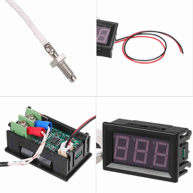 Digitales Hochtemperaturthermometer Mit Anzeige -30 Bis 800 °c, Thermoelement Typ K, Digitales Industrielles Temperaturmessgerät, M6-gewinde, Xh-b310, Rote Kontrollleuchte