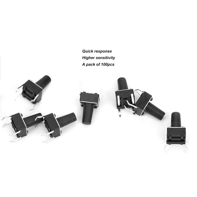 100 Hochwertige, Sofort Bedienbare Taster (dip) 6 X 6 X 10 Mm