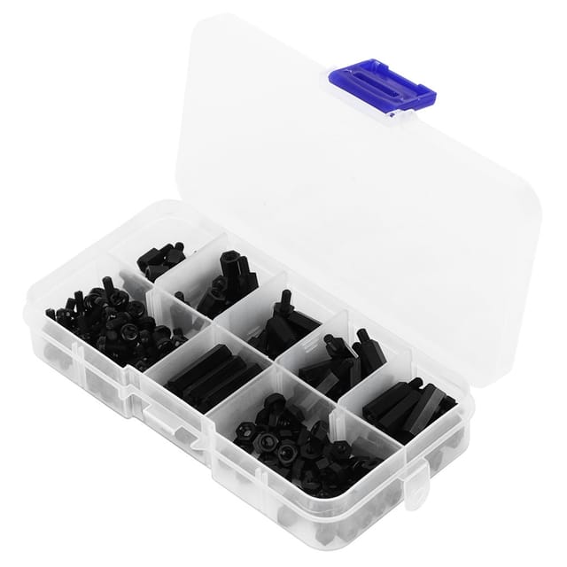 Packung Mit 180 Schwarzen M3-nylonschrauben, 180 Stück/karton
