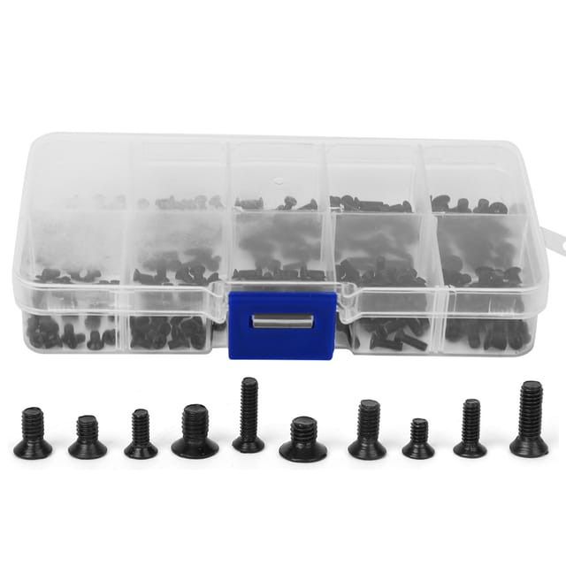 Schwarze Senkkopf-maschinenschrauben Aus Kohlenstoffstahl, Phillips, M2, M2,5, M3, 250 Stück