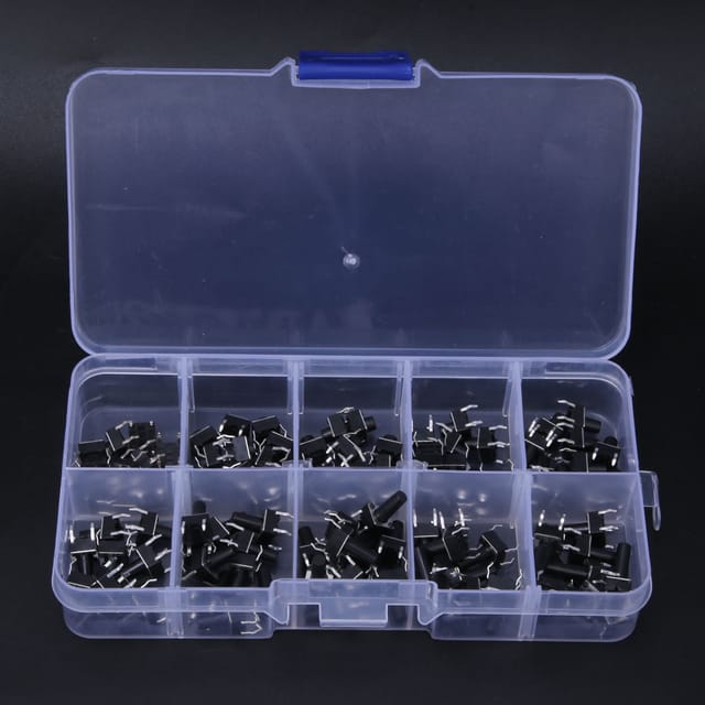 Packung Mit 100 Touch-schaltern, 10 Verschiedene Schwarze Drucktaster, Wasserdichte Touch-schalter