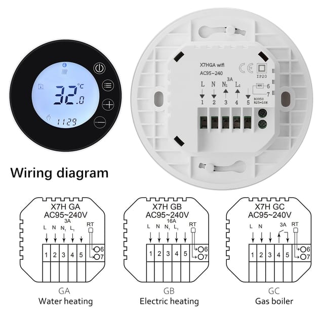 Das Wlan-lcd-thermostat Im Graffiti-stil Unterstützt Die Fernsteuerung Der Warmwasserbereitung Über Sprachsteuerungs-apps Von Amazon, Google Und Drittanbietern.