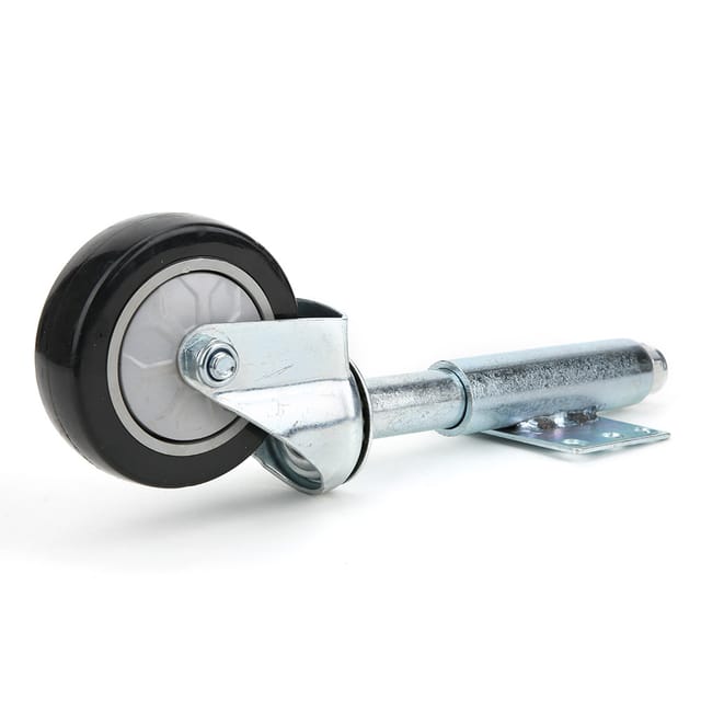 4-zoll-türrollen Mit Federspannung, Schwarze Pvc-räder, Verschleißfeste Und Stoßdämpfende Rollen Für Unebene Oberflächen.
