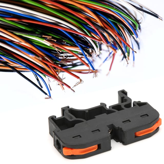 10 Stück 1128awg Pct-211 Universal-schienen-kompakt-drahtverbinder Mit Klemmen Und Löchern, Schwarz.