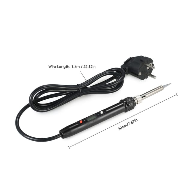 Miniatur-lötkolben 80w 220v, Schwarz, Mit Einstellbarer Digitaler Temperaturanzeige Und Europäischer Benutzeroberfläche.