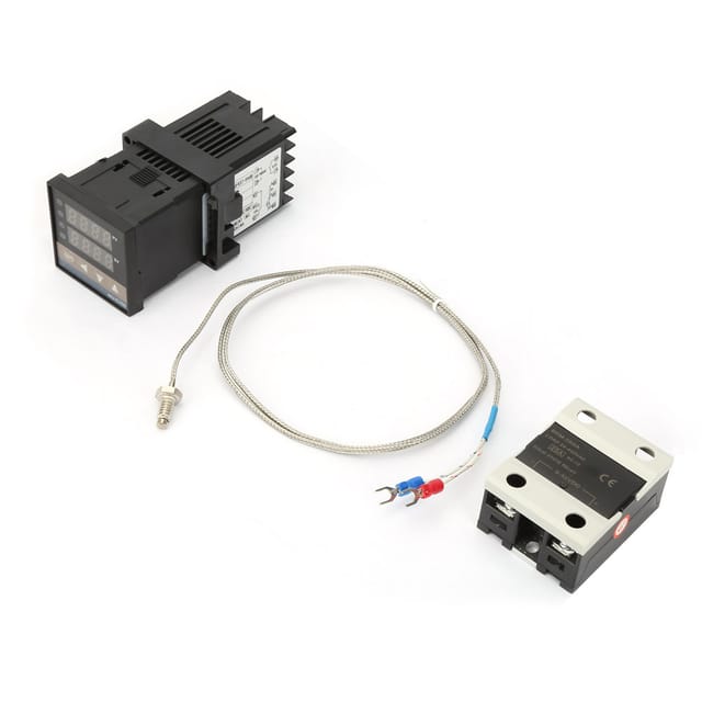 Belme 3-teilige Thermostatbaugruppe (0–1300 °c, Lang, 100–240 V) + Halbleiterrelais + 1 Meter Thermoelement Typ K Mit Grobem M6-gewinde